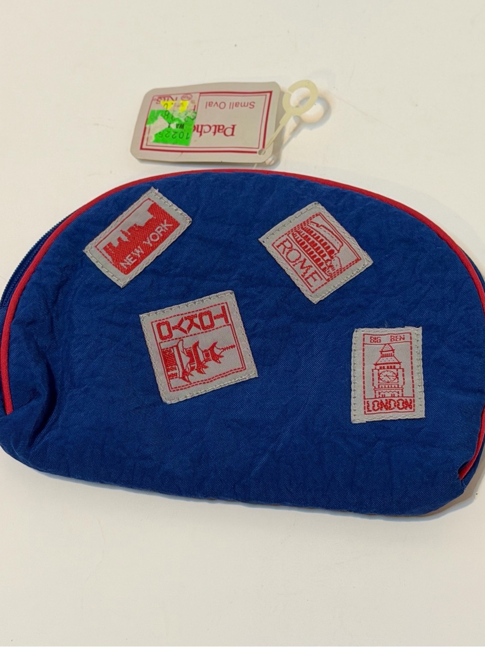 Actra Blue Kids Travel Patch Pouch with Red Trim